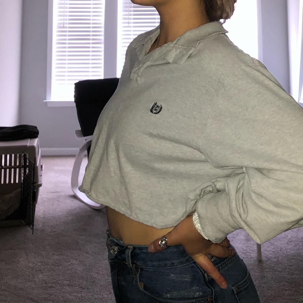 Vintage self-cropped chaps collared shirt